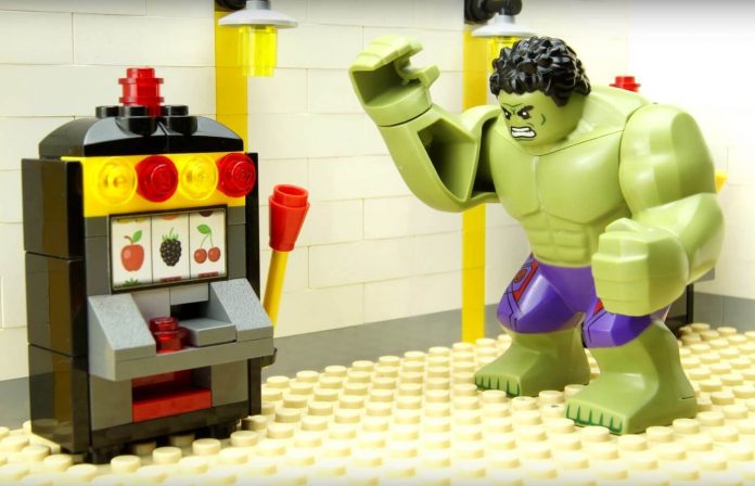 The Hulk Gets Angry While Playing Slot Machines in the casino